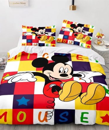 Colorful Mickey Mouse Bedding Set - Cozy & Fun Kids Bedspread With Pillowcases