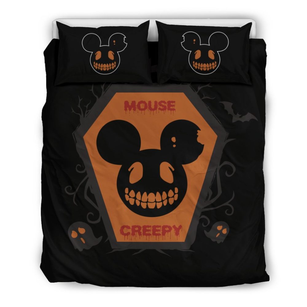 Spooky Mouse Halloween Bedding Set - Creepy Comforter & Pillowcases For Kids & Adults
