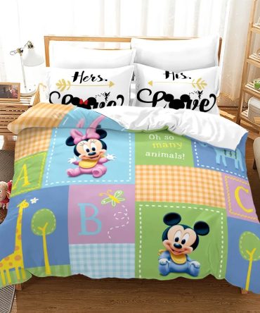 Cozy Kids' Mickey & Minnie Alphabet Comforter Set - Soft & Colorful Bedding For Toddlers