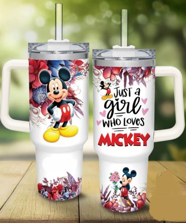 Charming Mickey Mouse Floral Tumbler – Perfect Gift For Disney Fans!