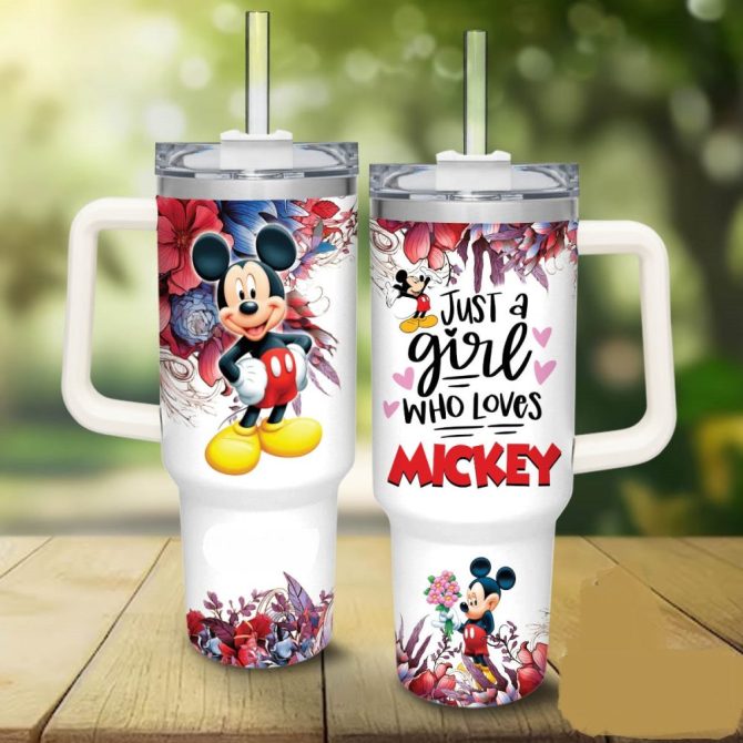 Charming Mickey Mouse Floral Tumbler – Perfect Gift For Disney Fans!