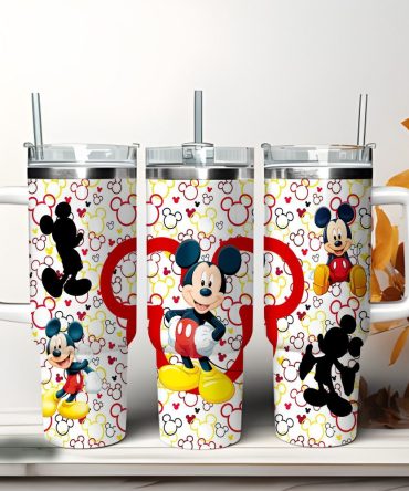 Disney Mickey Mouse Tumbler With Straw – Double Wall Insulated Travel Mug, 20Oz