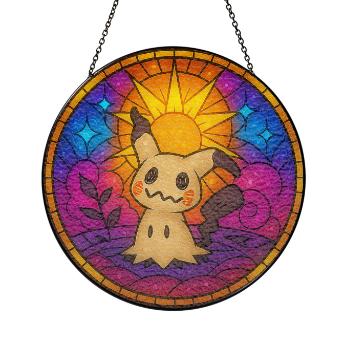 Colorful Stained Glass Sun Catcher With Cute Character Design - Perfect Home Decor Gift - Image 3