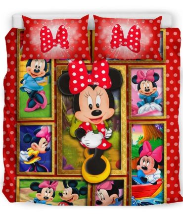 Minnie Mouse Kids Bedding Set - Vibrant Cartoon Comforter & Pillow Cases - Perfect For Disney Fans!