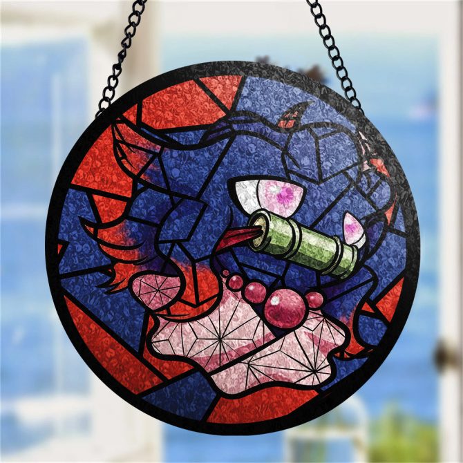Vibrant Stained Glass Wolf Suncatcher - Unique Handmade Window Art Decor - Image 4