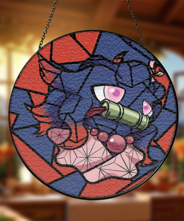 Vibrant Stained Glass Wolf Suncatcher - Unique Handmade Window Art Decor