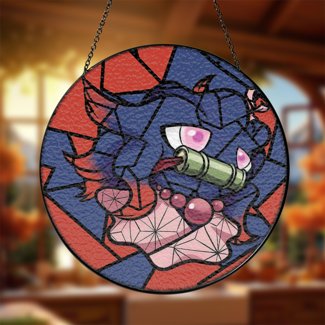Vibrant Stained Glass Wolf Suncatcher - Unique Handmade Window Art Decor