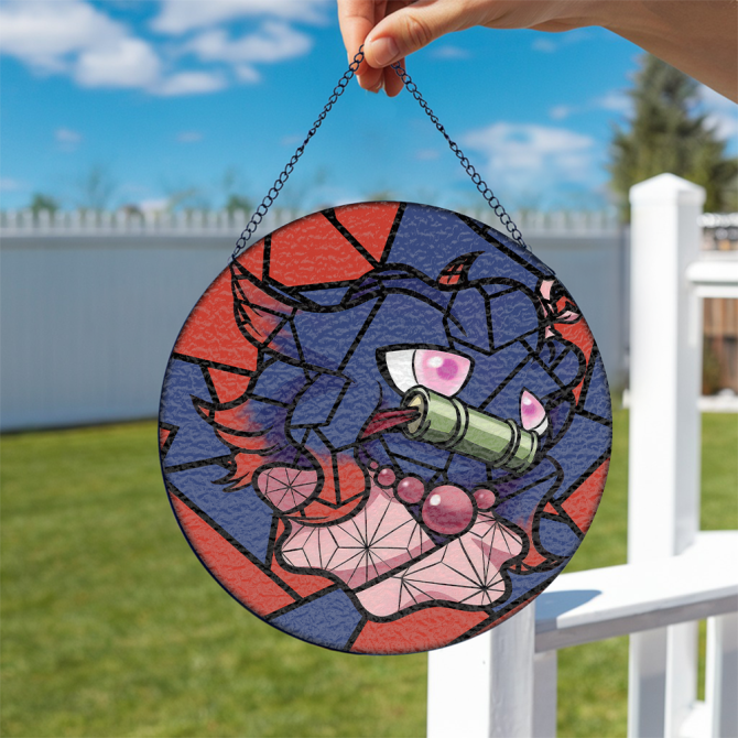 Vibrant Stained Glass Wolf Suncatcher - Unique Handmade Window Art Decor - Image 2