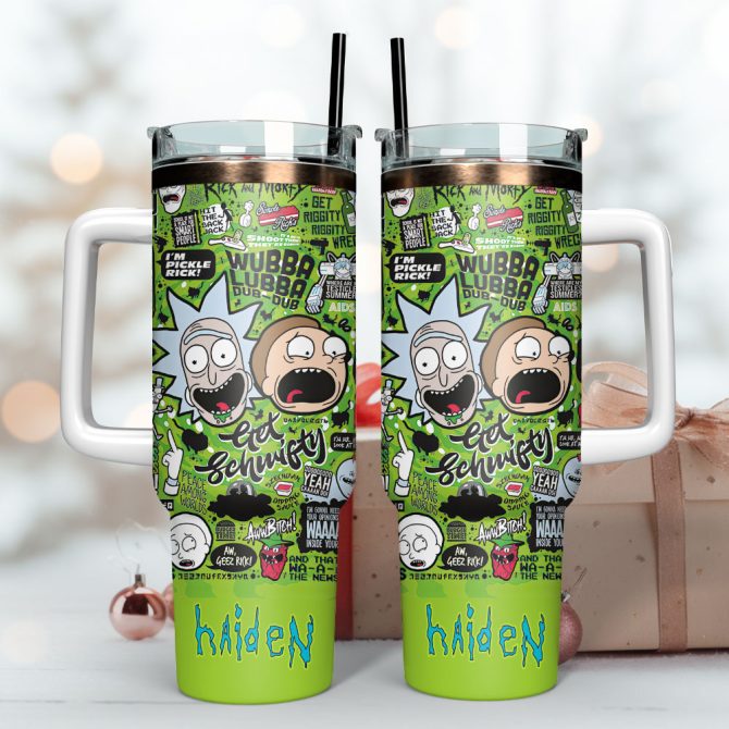 Custom Rick & Morty Tumbler - Get Schwifty Design - Personalized Gift Mug
