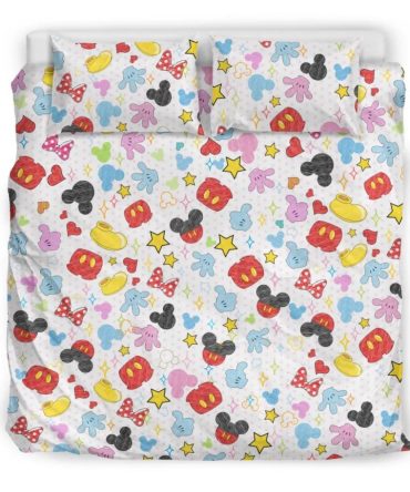 Magical Disney Mickey Mouse Bedding Set - Colorful Cartoon Design For Kids - Twin/Full Size