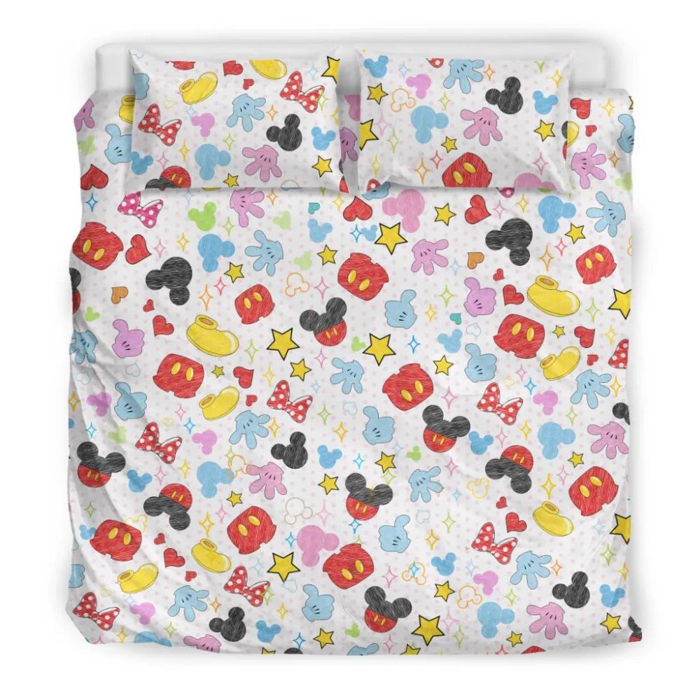 Magical Disney Mickey Mouse Bedding Set - Colorful Cartoon Design For Kids - Twin/Full Size