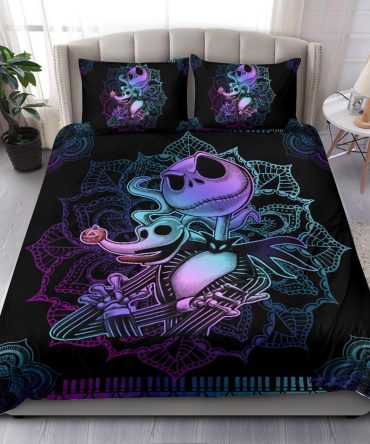Glow-In-The-Dark Skeleton Bedding Set - Cozy & Spooky Design - 3-Piece Queen/King Duvet Cover