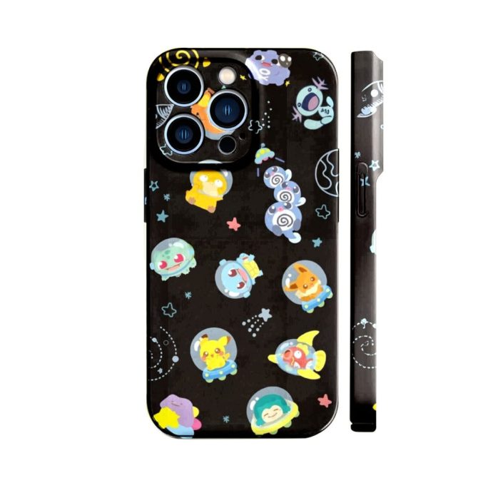 Pokémon Vibrant Cartoon Galaxy Phone Case - Shockproof, Slim Fit, Fun Design For Iphone 12/13/14 Pro Max
