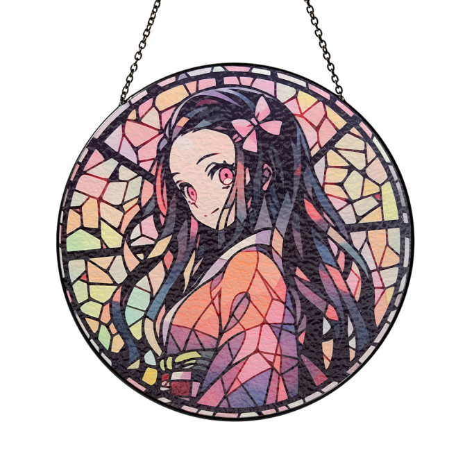 Anime Stained Glass Hanging – Vibrant Decorative Piece For Fans & Collectors - Image 3