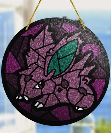 Stained Glass Style Purple Creature Suncatcher - Unique Decorative Hanging Art For Windows