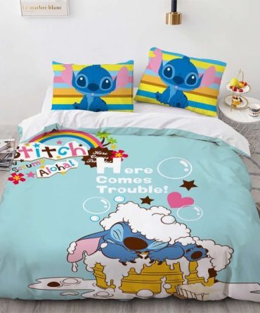 Cozy Stitch Bedding Set For Kids - Cute & Colorful Design - Twin Size Comforter & Pillowcases