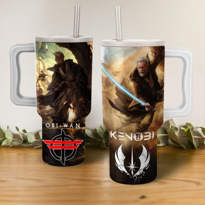 Epic Obi-Wan Kenobi Insulated Tumbler With Straw - 20Oz Travel Mug For Star Wars Fans