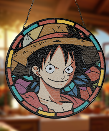 Vibrant Anime Stained Glass Sun Catcher - Perfect Home Decor For Fans