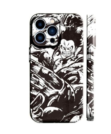 Anime Warrior Phone Case For Iphone 13 Pro Max - Shockproof, Stylish Black & White Design
