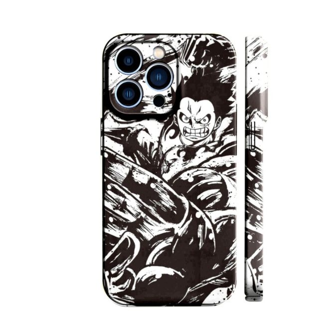 Anime Warrior Phone Case For Iphone 13 Pro Max - Shockproof, Stylish Black & White Design