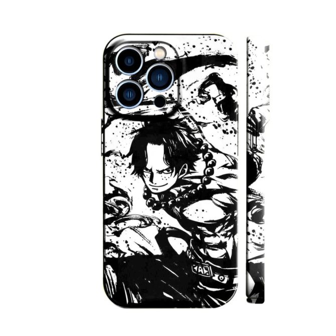 Anime Inspired Black & White Iphone Case – Sleek, Durable, Artful Protection