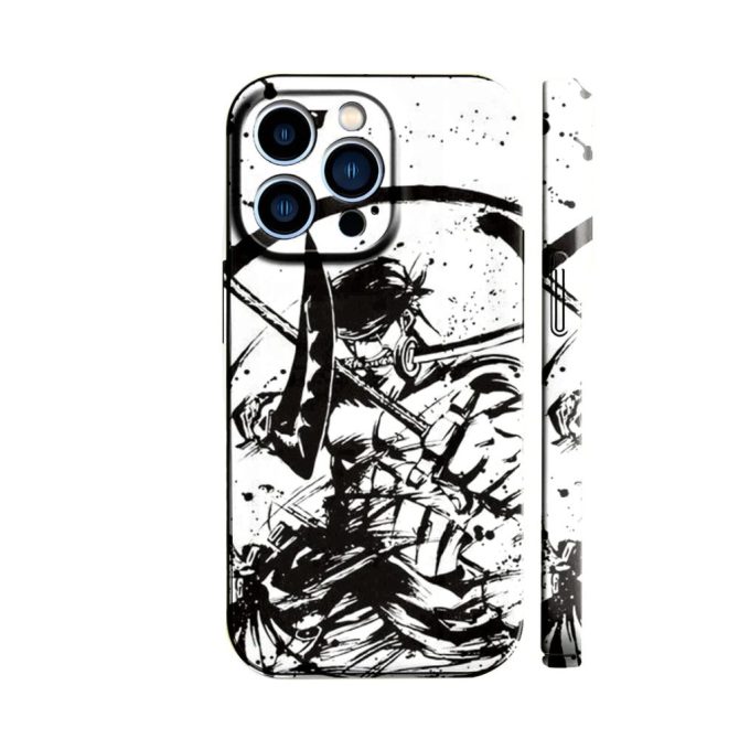 Dynamic Samurai Art Iphone Case - Bold Black & White Design For Stylish Protection