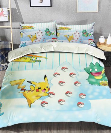 Cozy Pokémon Bedding Set - Pikachu Design With Pokéball Print - Perfect For Kids' Rooms!