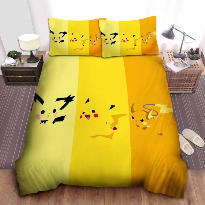 Bright Pikachu Bedding Set – Soft Yellow Comforter & Pillowcases For Kids & Fans
