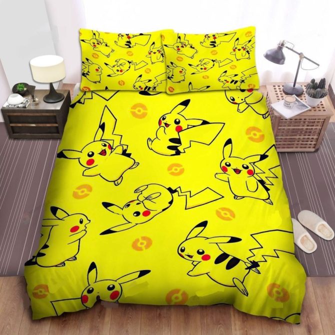 Cozy Pikachu Bedding Set - Twin Size, Soft & Vibrant For Pokémon Fans!