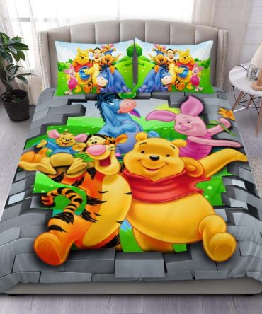 Cozy Cartoon Friends Bedding Set - Twin/Full, Soft Microfiber, Kids Room Decor