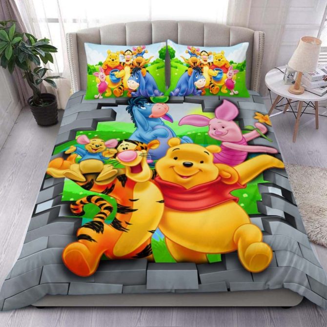 Cozy Cartoon Friends Bedding Set - Twin/Full, Soft Microfiber, Kids Room Decor
