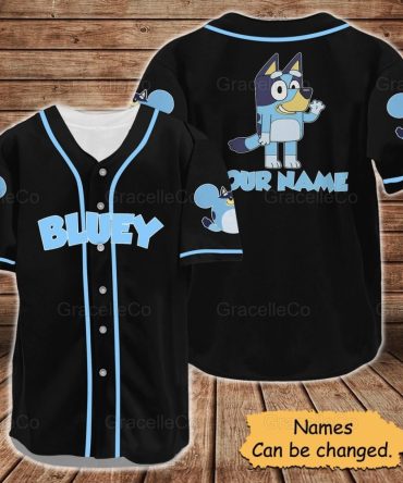 Customizable Bluey Baseball Jersey For Kids – Personalized Name & Fun Design!