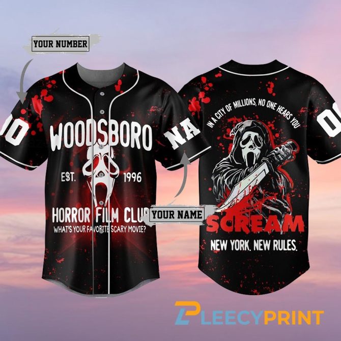 Horror Film Club Custom Jersey - Personalize Name & Number - Perfect Gift For Movie Fans!