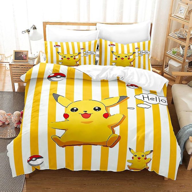 Cozy Pikachu Bedding Set For Kids - Cute Cartoon Comforter & Pillowcase