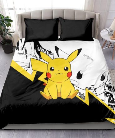 Cozy Pikachu Anime Bed Set - Soft Twin/Queen Size Bedding For Kids & Fans