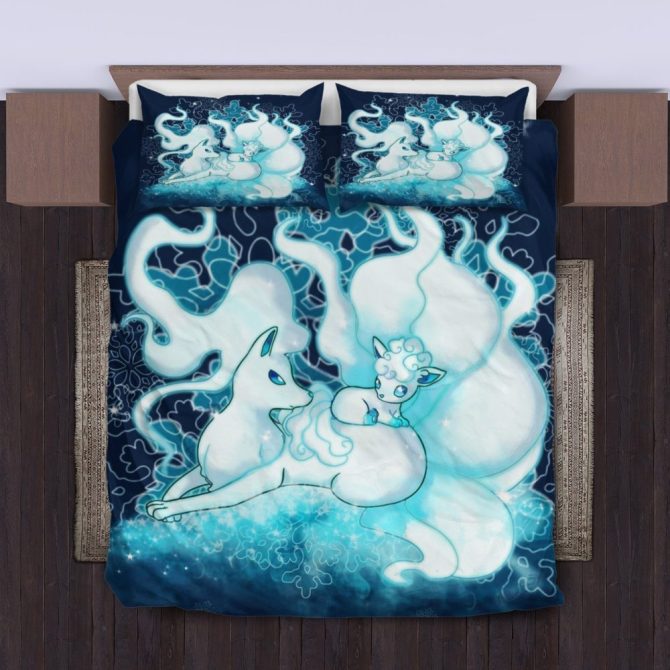 Luxurious Fantasy Creature Bedding Set - Enchanting Blue & White Design, Soft & Cozy, Perfect For Kids & Adults