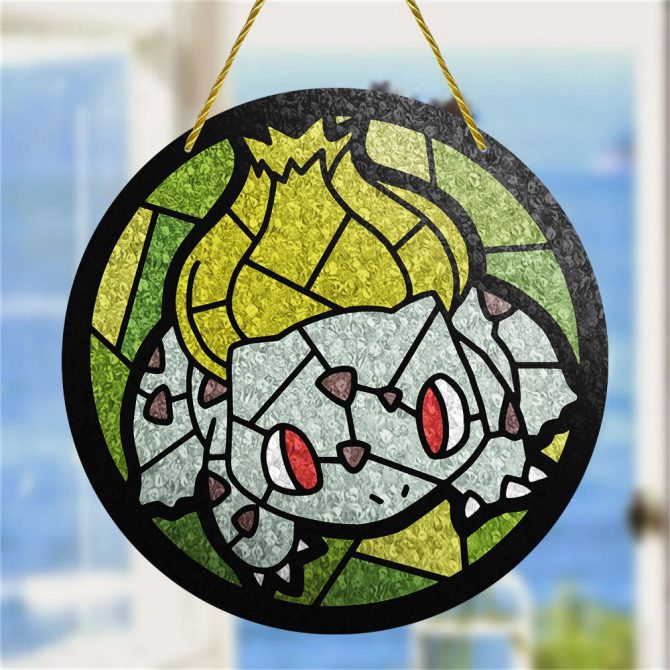 Charming Stained Glass Style Green Monster Suncatcher - Unique Home Decor Gift