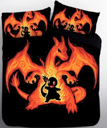 Fiery Dragon & Cute Creature Bedding Set – Cozy, Vibrant, Twin/Queen/King Sizes Available