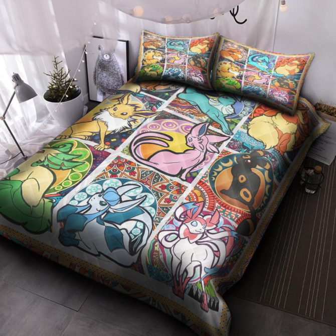Vibrant Pokemon-Themed Comforter Set - Cozy Bedding For Kids & Fans
