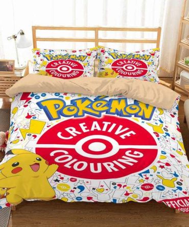 Pokémon Creative Colouring Bedding Set - Vibrant Pikachu Design For Kids' Rooms