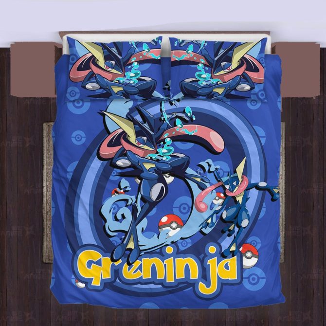 Vibrant Greninja Bedding Set - Twin/Queen/King Sizes For Pokémon Fans