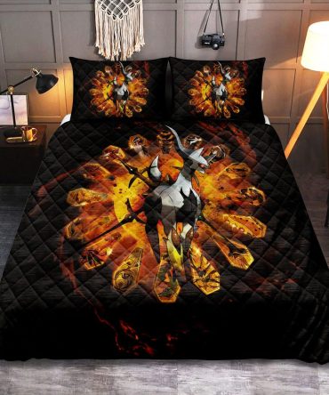 Epic Fantasy Creature Comforter Set - Vibrant Fire Design For Cozy Nights