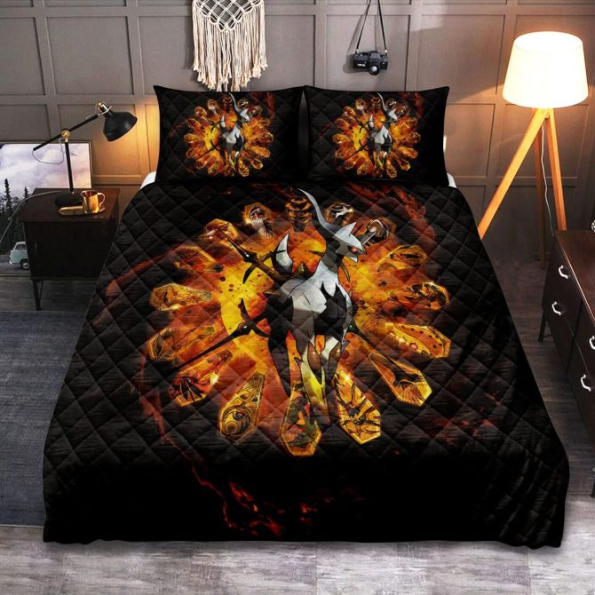 Epic Fantasy Creature Comforter Set - Vibrant Fire Design For Cozy Nights