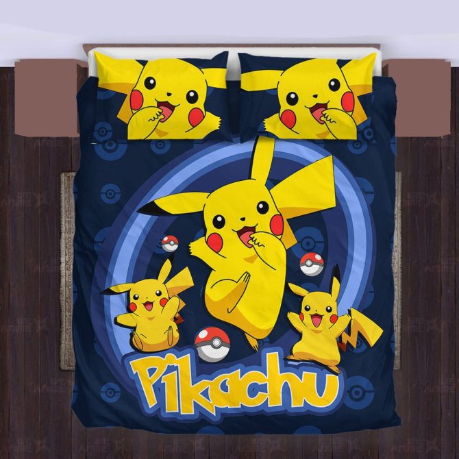 Cozy Pikachu Theme Bedding Set - Soft, Fun, Perfect For Pokemon Fans!