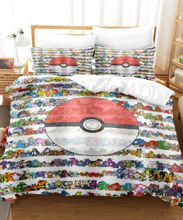 Vibrant Cartoon-Themed Bedding Set – Cozy Comforter & Pillowcases For Fans