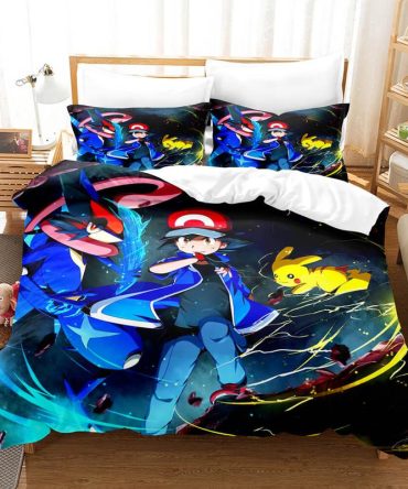 Vibrant Pokémon Bedding Set - Cozy Twin/Full Size For Ultimate Comfort & Style