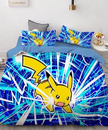 Vibrant Pikachu Bedding Set - Twin/Queen Sizes Available - Perfect For Pokémon Fans!
