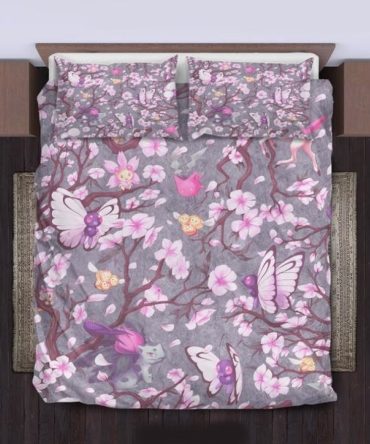 Enchanting Floral Fantasy Bedding Set - Cozy Comforter With Pillowcases For Kids & Adults