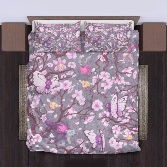 Enchanting Floral Fantasy Bedding Set - Cozy Comforter With Pillowcases For Kids & Adults