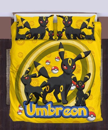 Umbreon Themed Bedding Set - Cozy, Vibrant Design With Pillow Covers For Fans